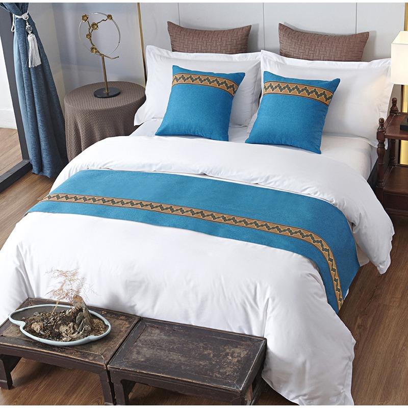 Европейский стиль бегунки роскошная вышивка кровать флаг бросить бегун свадебный номер отель украшение дома кровать хвост полотенце наволочка