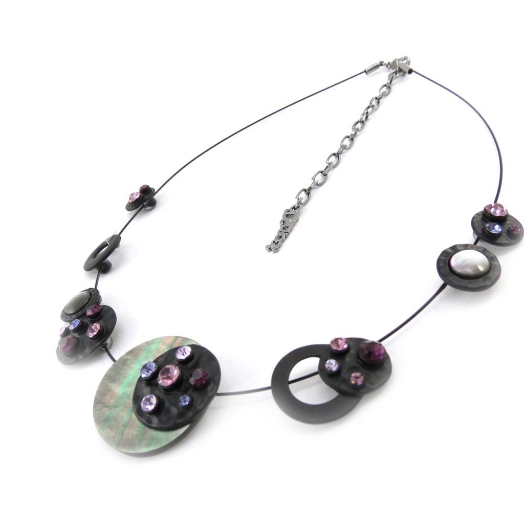 Les Trésors De Lily [J0474] — Дизайнерское колье «Mélusine» фиолетово-черный