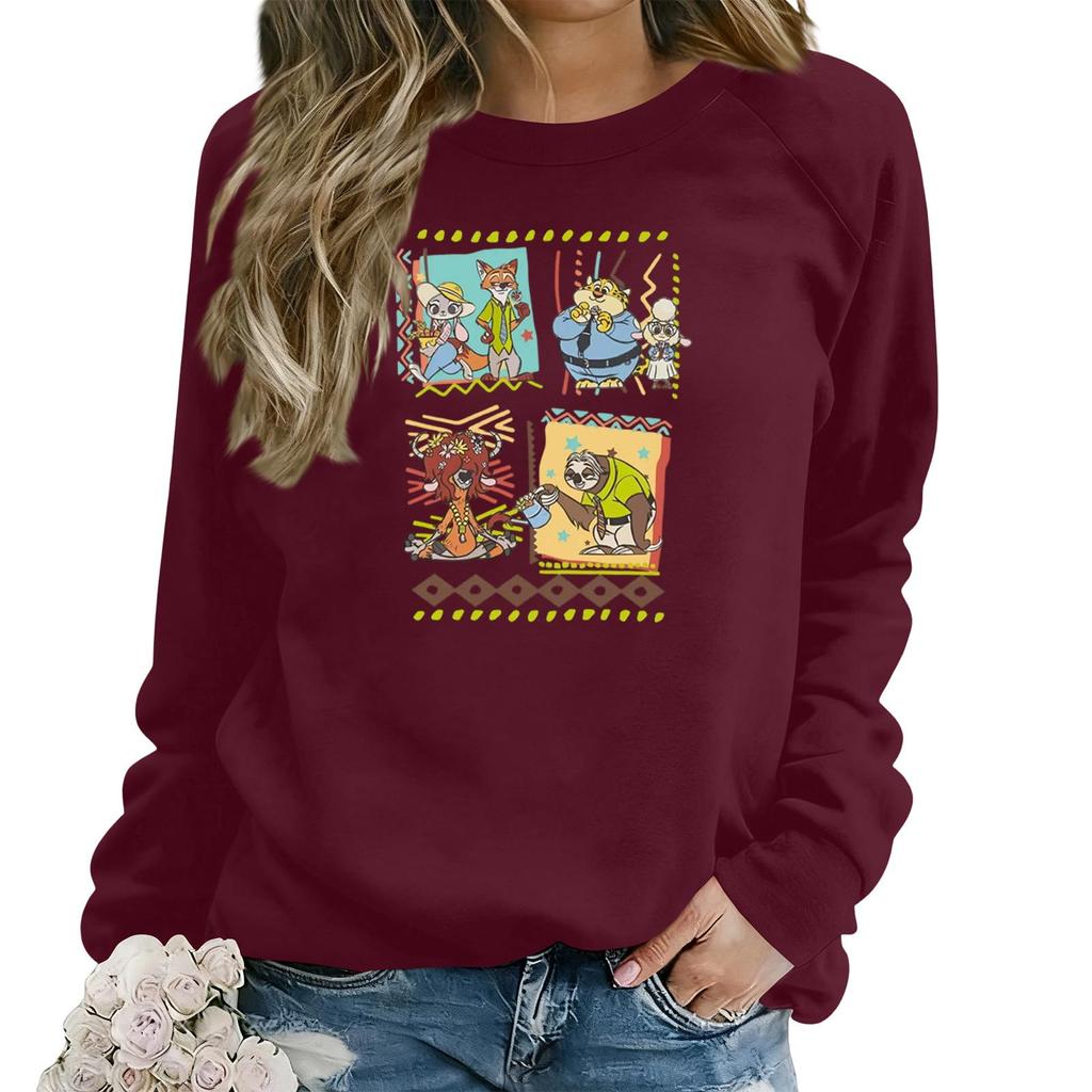 Women's Fashion Casual Long Sleeve Loose Printed Sweatshirt
