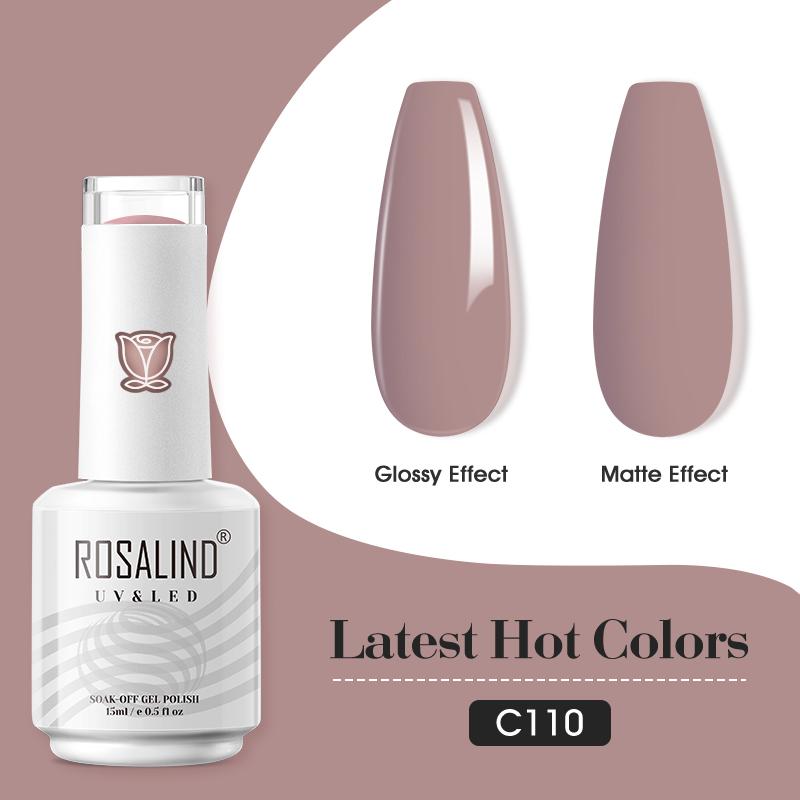 ROSALIND 15ml Shiny Stylish Gel Nail Polish Soak Off Pure Color LED/UV Lamp Nail Gel Bright For Nail Art Design 40 Colors