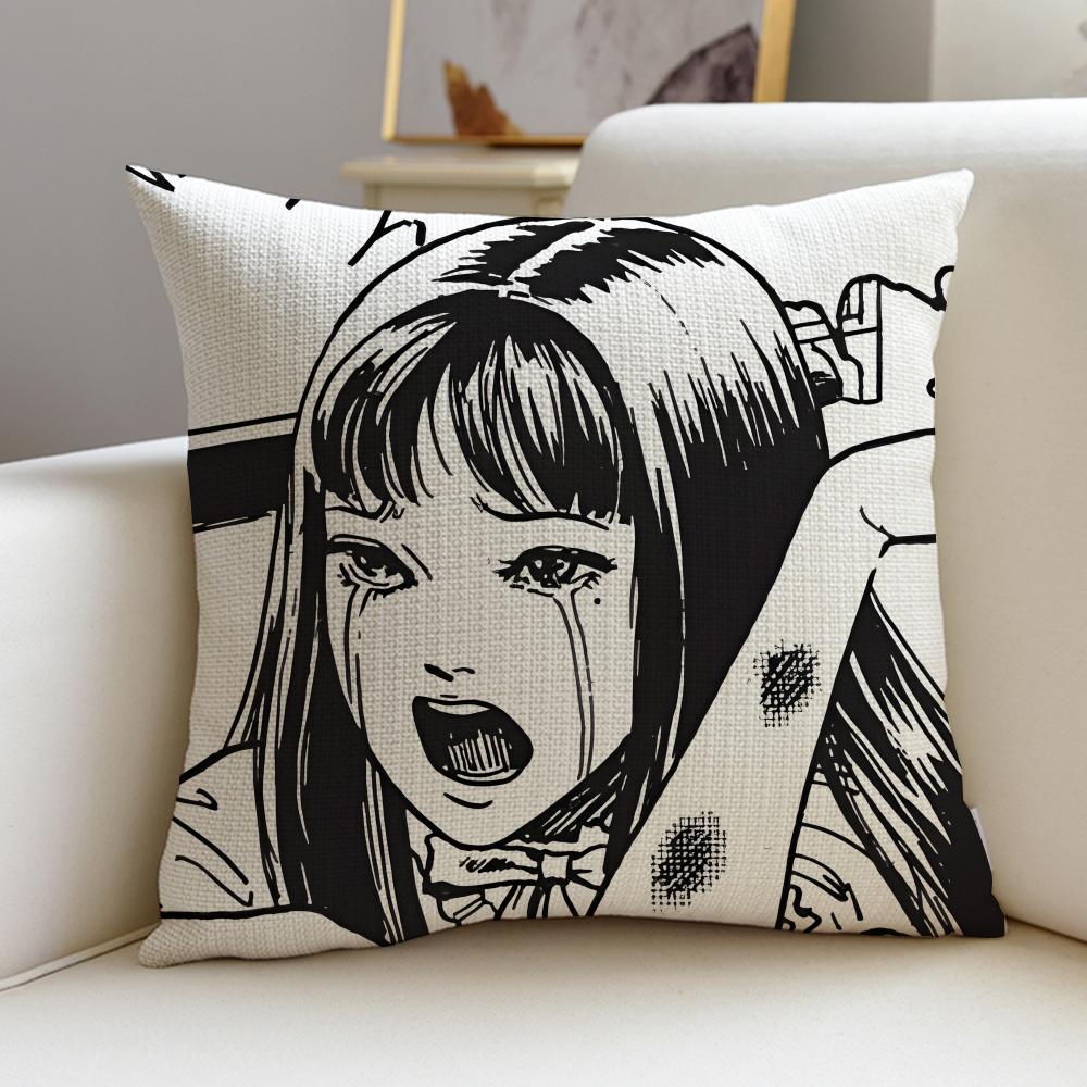 Horror TTomieS Cushion Cover Breathable and skinfriendly linen pillowcase square removable and washable cushion