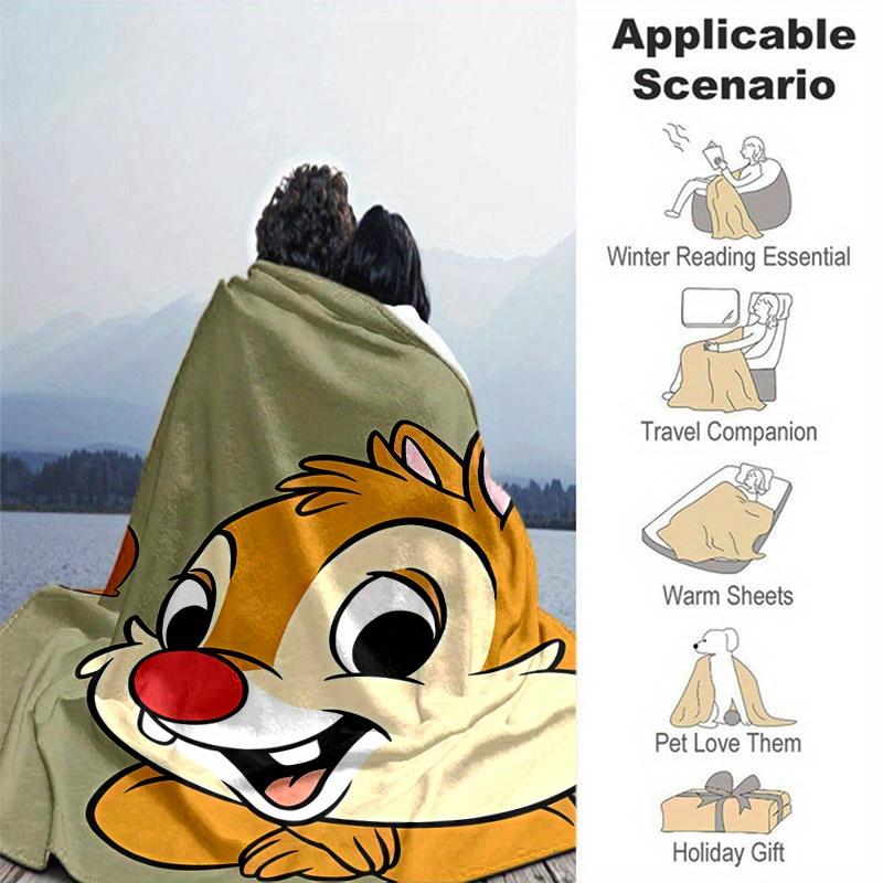 1pc,Disney Chipmunk Acorn Throw Blanket Cute Cartoon Animal Home Decorative Blankets for Couch, Sofa, Bed, Car, Travel, Camping, Office Nap, Gift