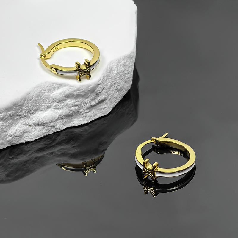 Серьги 2025 Ретро Белая Эмаль Триумфальная арка - Женские Классические Легкая Роскошь Ювелирные изделия