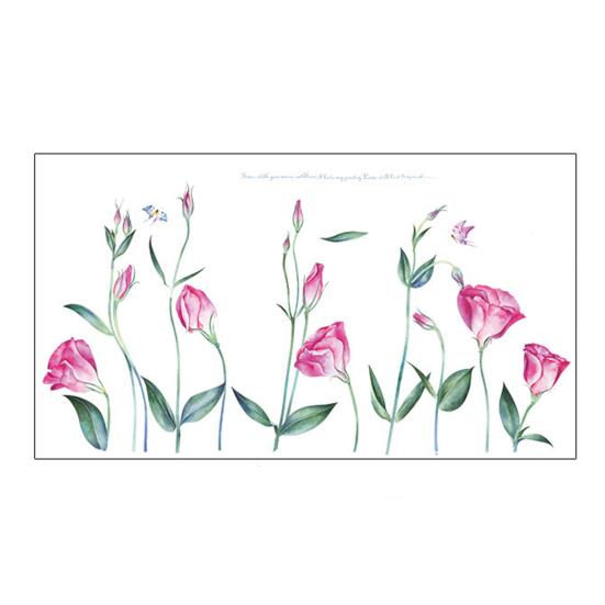 Flower Wall Decal Removable Peel And Stick PVC Stickers Colorful Rose/Morning Glory Floral Wall Murals Decor for Bedroom Living Room Nursery