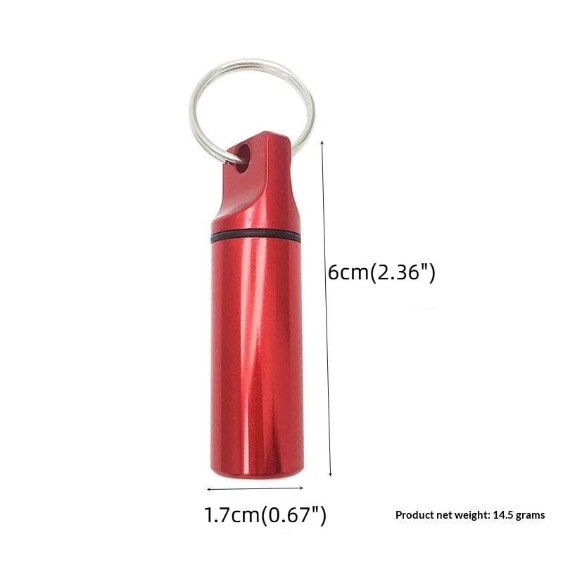 Aluminum Alloy Pill Case Keychain Waterproof Sealed Design Multiple Color Options Perfect For Outdoor Use Daily Pill Storage
