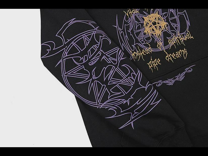 Свободная толстовка с капюшоном в стиле хип-хоп с принтом на санскрите 2022 года для мужчин и женщин