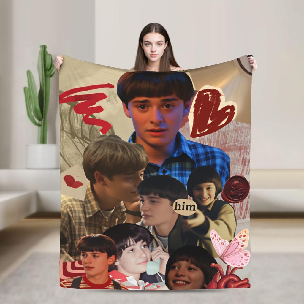 Will Byers Flannel Blanket Warm Throw Blanket for Living Room Airplane Travel Pattern Bedspread Sofa Bed Cover