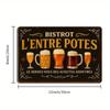 French Bistrot Metal Sign - "L'Entre Potes" Vintage Wall Art 19.81x29.97cm for Bar & Man Cave Decor