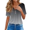 Women's T Shirt Tee Printed Button Short Sleeve Tunic Daily Weekend Fashion Basic V- Neck Regular Top