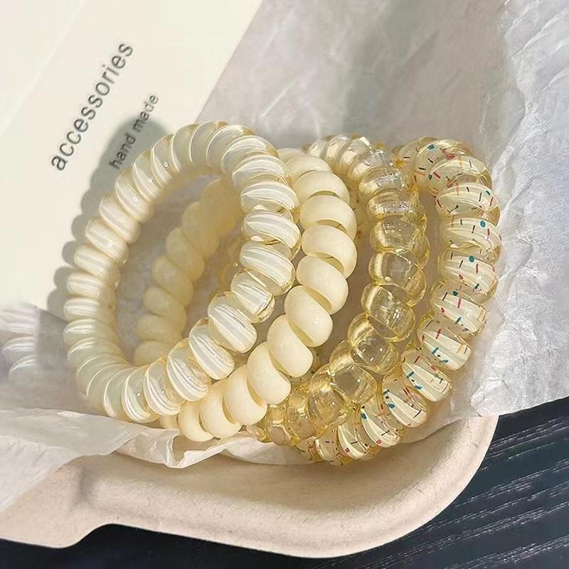 Набор спиральных резинок для волос фиолетового и синего цвета, резинки-скранчи в виде телефонного шнура, эластичная резинка для волос, милые и симпатичные женские аксессуары для волос