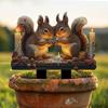 2D Flat Acrylic Two Squirrels Sign Stake Lawn Decorative Waterproof Versatile Accessories