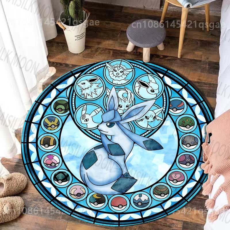 17 Styles Classic Pokemon Sylveon Print Round Carpet Bedroom Living Room Mat Sofa Children's Room Decor Rug Gift Free Shipping