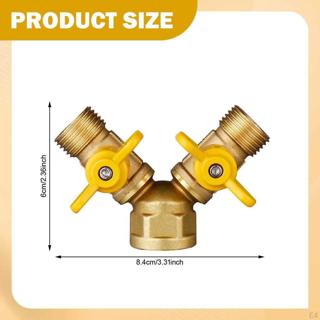 Трехходовой запорный клапан Y-образной формы Газовый шаровой Компактный Запасной Разветвитель шланга Соединитель с