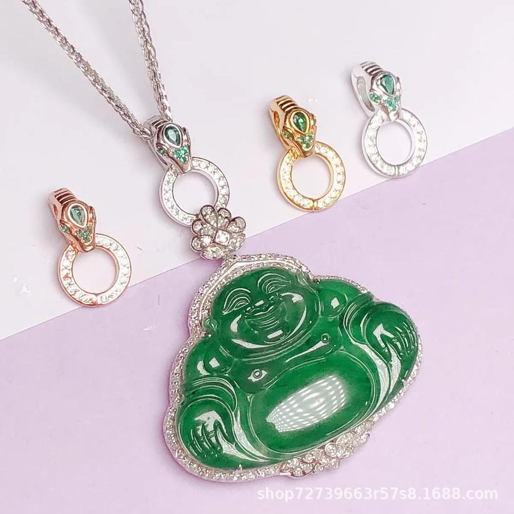 «Двойное кольцо из стерлингового серебра S925, соединительная пряжка своими руками для цепочки с подвеской из нефритового жемчуга»