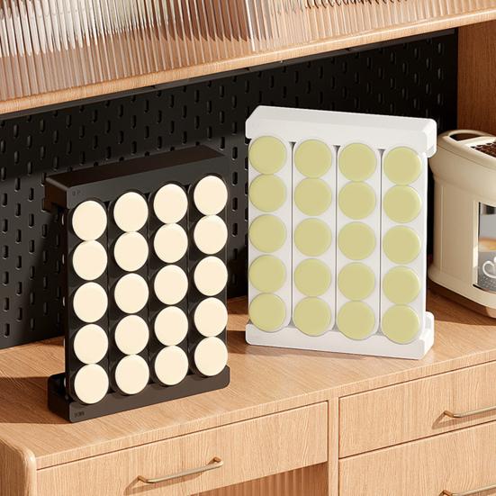 20-Slot Coffee Pods Holder Large Capacity Storage Rack for K Cups BPA-Free Coffee Capsule Display Cabinet for Countertop Drawer