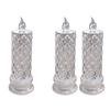 LED Faux Crystal Flameless Candles Battery Operated Flickering Fake Pillar Candles for Valentine's Day Anniversary Wedding Christmas Decoration