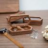 Square Mini Wood Rings Box Luxury Jewelry Organizer Simple Rings Bearer Box  Couple