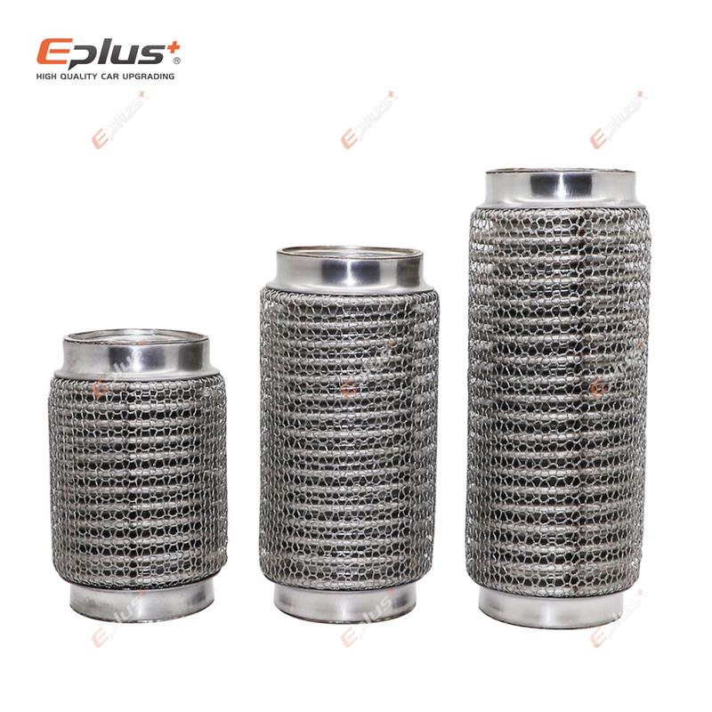 EPLUS Автомобильная выхлопная труба Телескопическое гибкое соединение Металлическая сетка Сильфон Нержавеющая сталь Соединитель выхлопной трубы Глушитель Сварной Универсальный