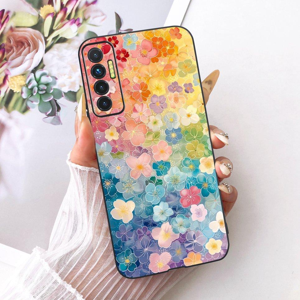 Чехол-накладка с узором из цветов, бабочек и бантов для Tecno Camon 17P 17 Pro, задняя крышка, прозрачный мягкий силиконовый чехол для телефона Camon17