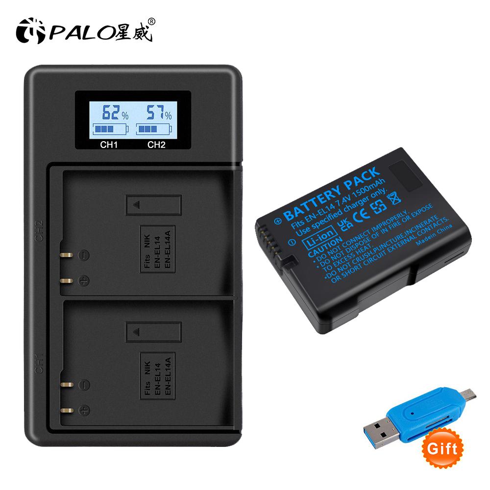 PALO EN-EL14 EN-EL14a ENEL14 EN EL14 EL14a Комплект батарей для Nikon D3100 D3200 D3300 D5100 D5200 D5300