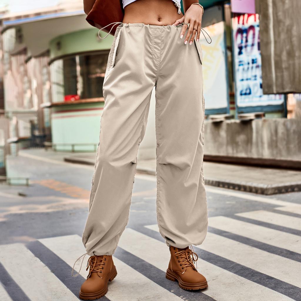 YYFS Women's Fashion Casual Solid Color Print Loose Trousers Pants & Capris