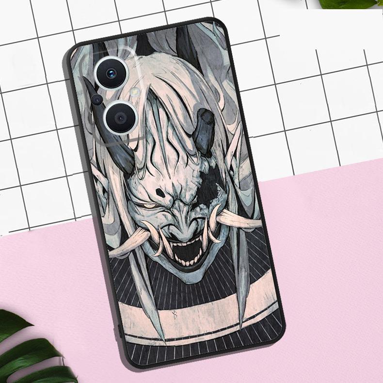Samurai Oni Mask Case For OPPO Reno 11 12 13 F 8T 7 8 10 Pro OPPO Find X8 Pro X3 X6 Pro X5 Lite Cover Coque