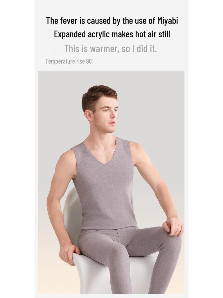 Бесшовный антибактериальный бархатный кашемировый теплый жилет класса А для мужчин