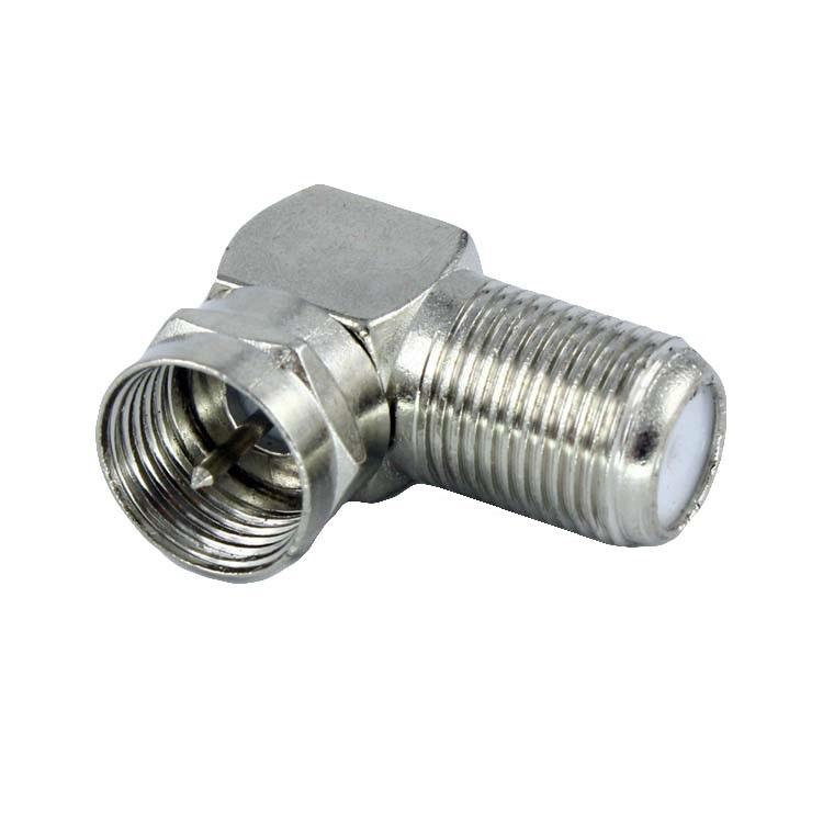 5 шт. медный F-штекер на F-гнездо под прямым углом, коаксиальный ТВ-адаптер 90 градусов