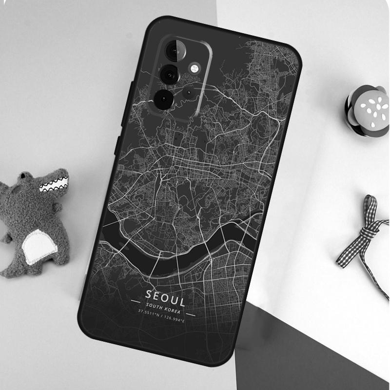 Ins Travel Country Sketch City Map For Samsung Galaxy A53 A33 A13 A54 A34 A14 A55 A35 A15 A05 A06 A16 A22 A32 A52 Phone Case