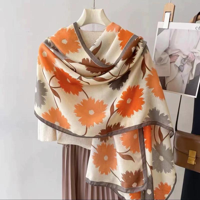 DKjiaFushi Soft Cotton Linen Feel Scarf