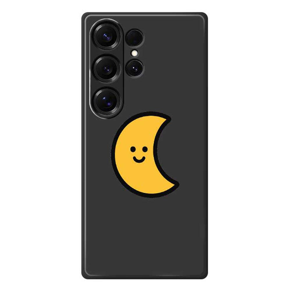 Чехол для Samsung Galaxy S25 Ultra Желтый Лунный Узор Печать Прямой Край ТПУ Задняя Крышка Телефона