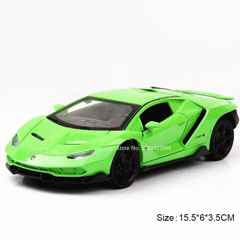 1:32 Lamborghini Lp770-4 Игрушки Модель Спортивные Машины Свет Музыка Резиновые Шины Колесо Транспортного Средства Оттянуть Назад Миниатюрная Машина Детское Украшение Подарки