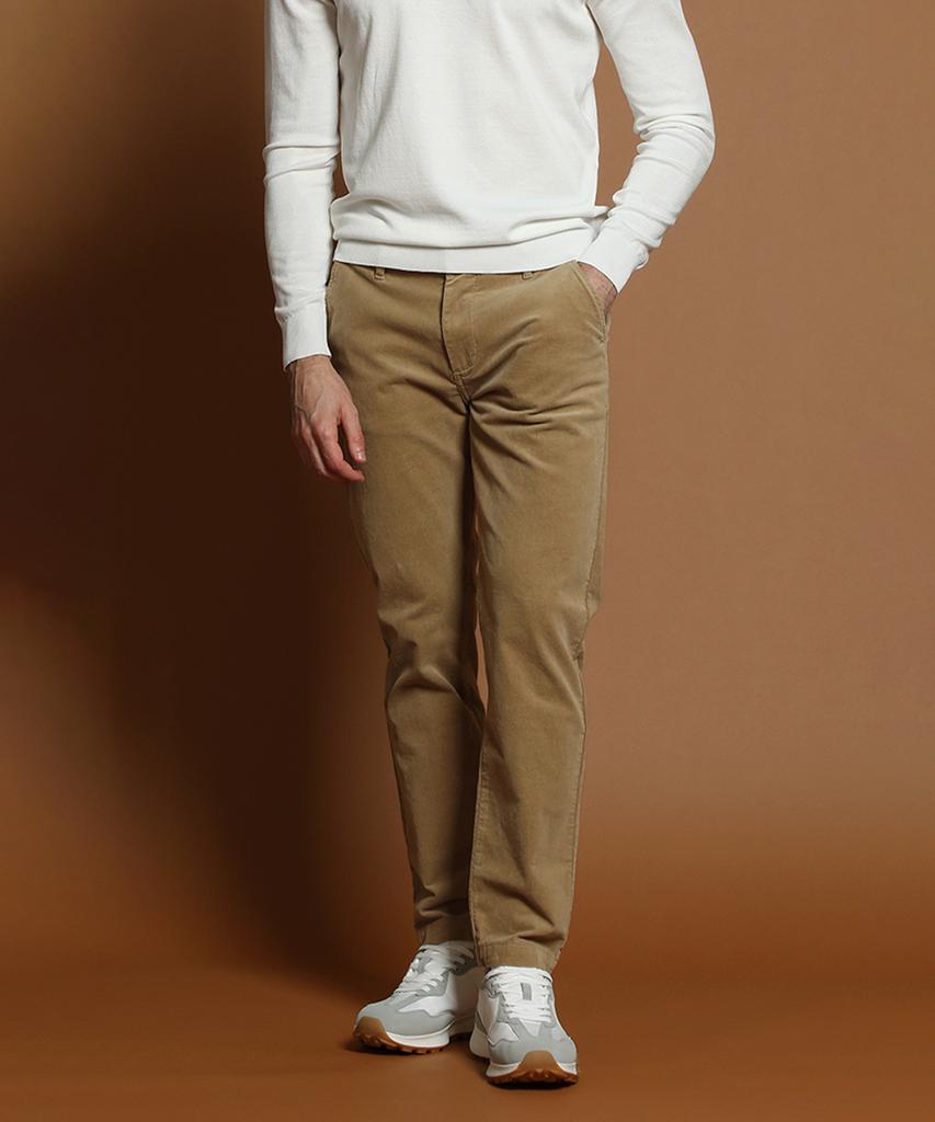 PANICALE Beige Regular Fit Three-Bone Corduroy Pants (Type B)