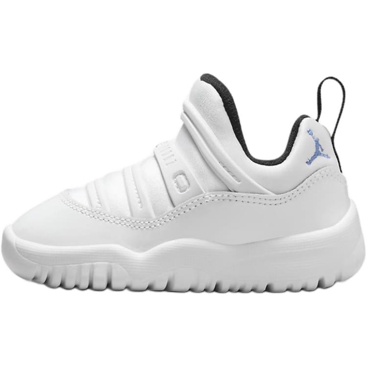 Jordan Air Jordan 11 Retro Leather, Textile Slip Resistant Abrasion Resistant Low top Toddler Shoes White BQ7102-104