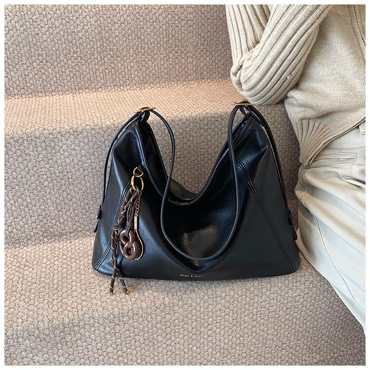 Ielgy Large-Capacity Bag Autumn Winter All-Match Simple Shoulder Messenger Commuter Tote Bag