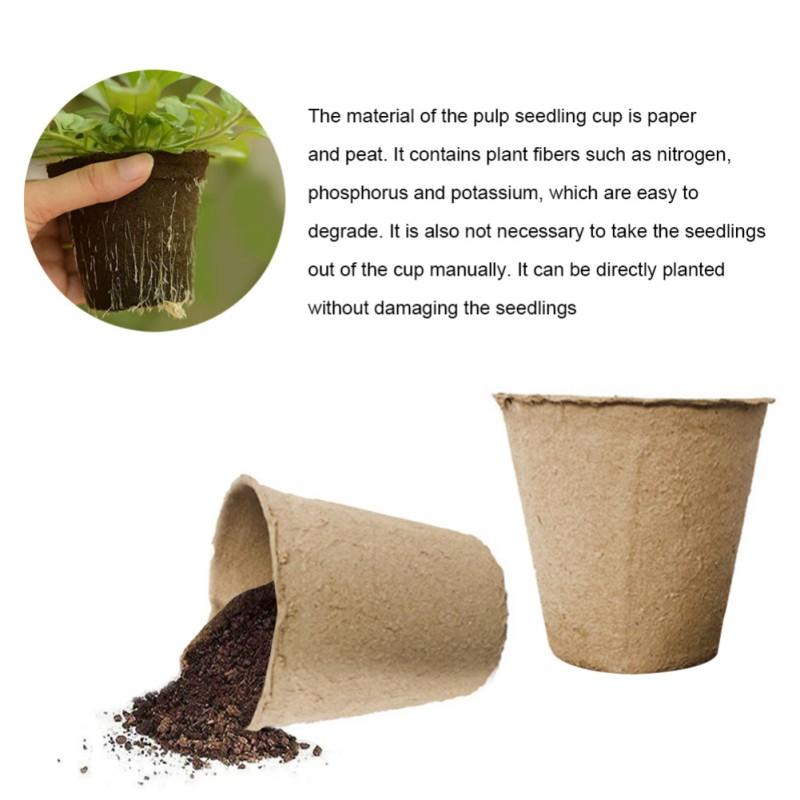 Planter 1050100pcs Nursery Pots Paper Set Round Biodegradable Seedlings Flowerpot Garden Balcony Cultivation Tray Nursery Cup