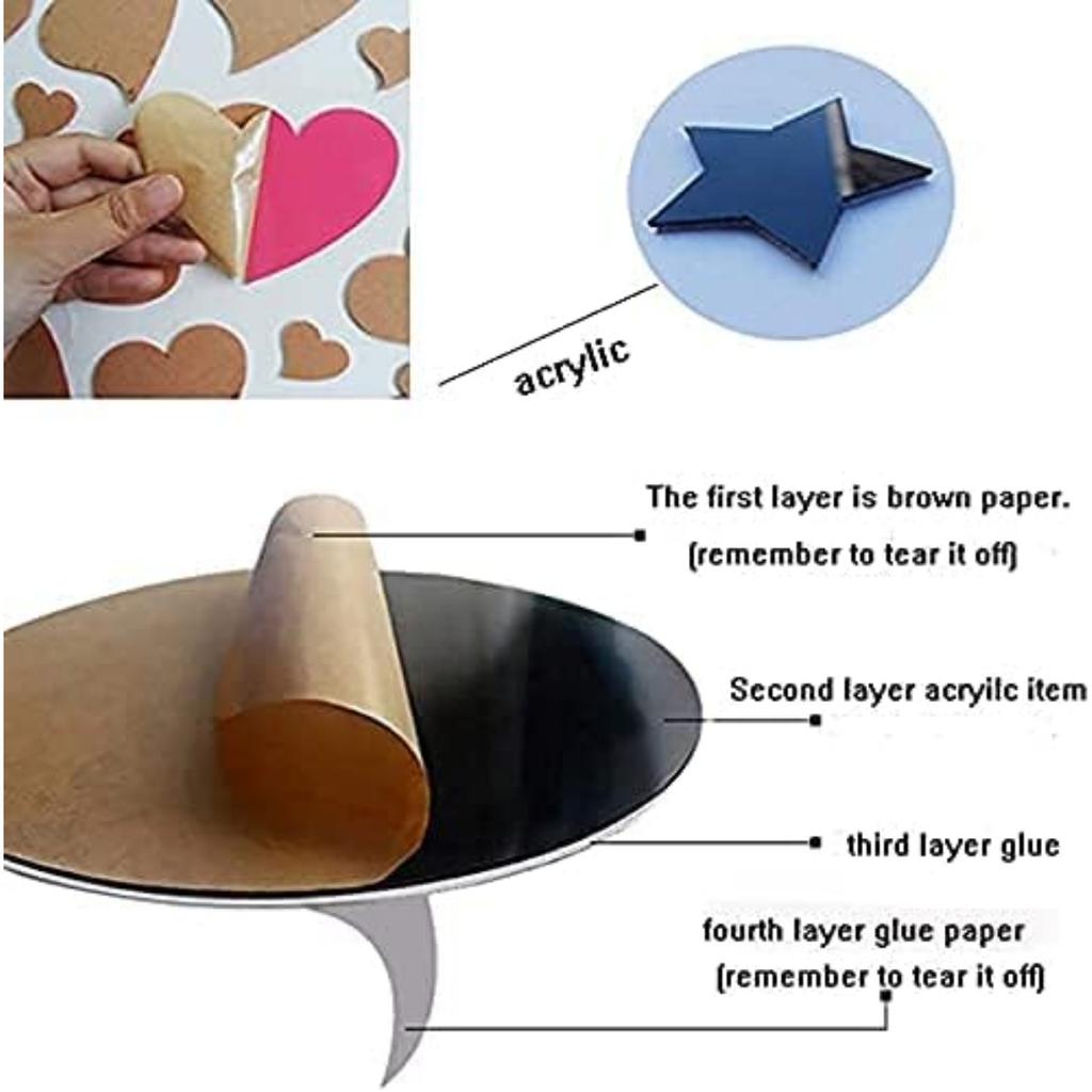 Home Wall Decor Letter Signs Acrylic Mirror Wall Stickers Wall Decorations for Living Room Bedroom Home Decor Wall Decals (Silver)