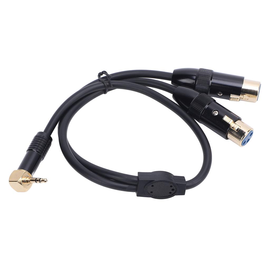 Кабель-разветвитель XLR на 3,5 мм, угловой 90 градусов, 3,5 мм разъем, стерео, штекер на 2 разъема XLR, микрофонный