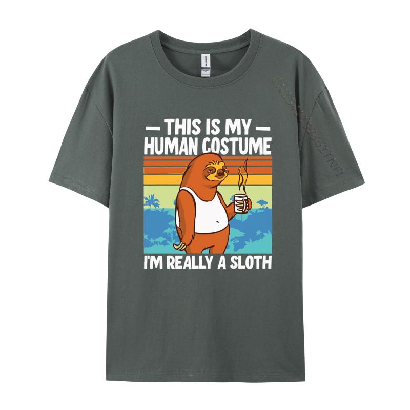 This Is My Human Costume Im Really A Sloth T Shirt Men Cotton Oversized Print T Shirts Graphic Tshirt Tee Top