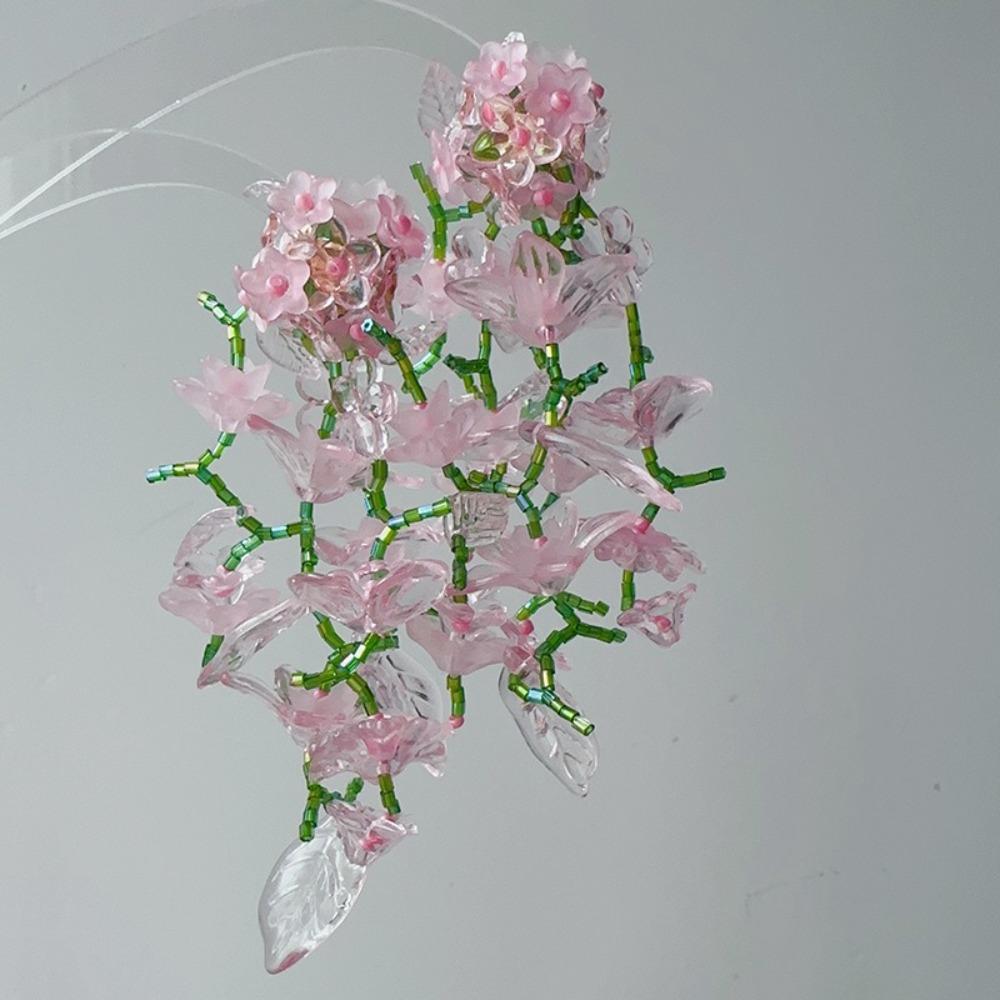 Elegant Long Boho Earrings Handmaking Beaded Floral Earrings Unique Flower Earrings Party Jewelry