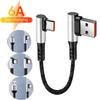 Угловой кабель данных USB A - Type C 90 градусов, короткий, 0,25 м, 0,5 м, шнур для быстрой зарядки для iPhone, Xiaomi, Samsung, USB C