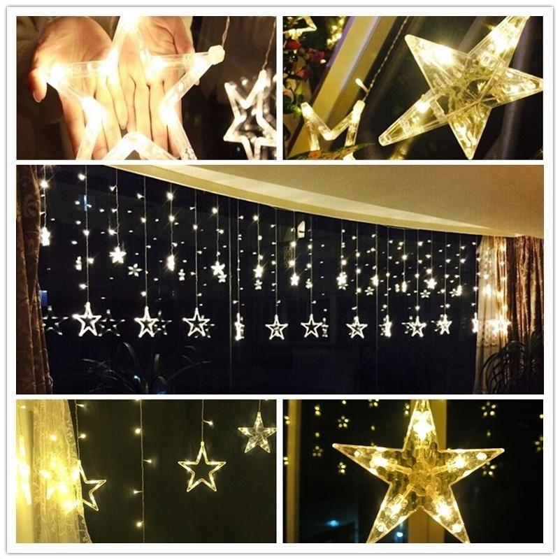 Стробоскоп Рождественские звезды Декоративная гирлянда для рождественских свадебных новогодних украшений