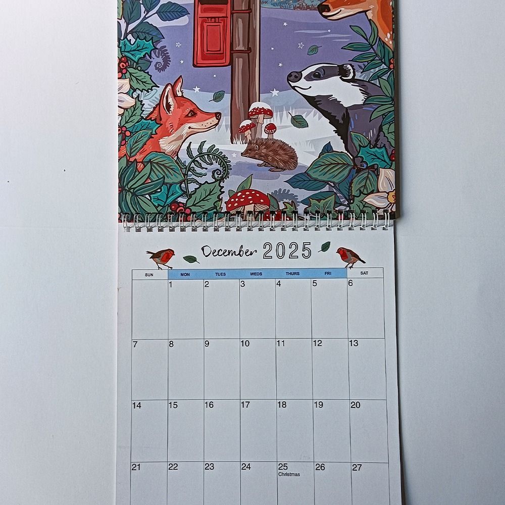 Календарь на 2025 год из бумаги, подвесной настольный календарь, прочный календарь с изображением природы и животных, школа