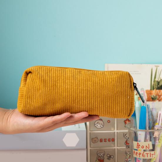 Вельветовый пенал Мягкий маленький органайзер для карандашей на молнии Многофункциональная дорожная косметичка для девочек