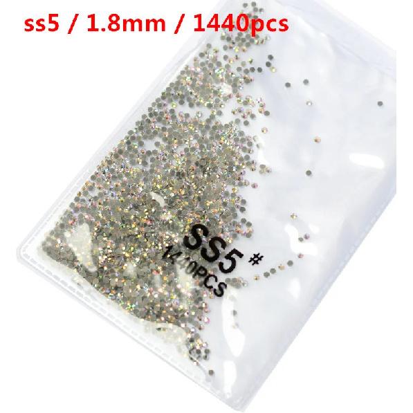 SS3-ss8 1440 шт. Кристалл AB золото 3D Не термофиксация Плоская задняя часть Стразы для нейл-арта Украшения Обувь и танцевальное украшение