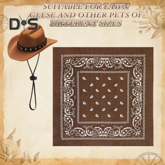 Костюм ковбоя для крыльца гуся, ковбойская шляпа в стиле вестерн с банданой, праздничный костюм гуся для 23-дюймовой/17-дюймовой цементной статуи гуся