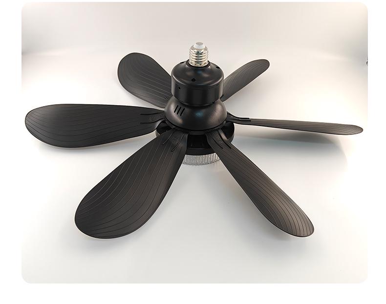 Светодиодный вентилятор - Патрон E27, Легкая установка, Бесшумный пульт дистанционного управления, Трехцветный, Шестилопастной дизайн для детской спальни.