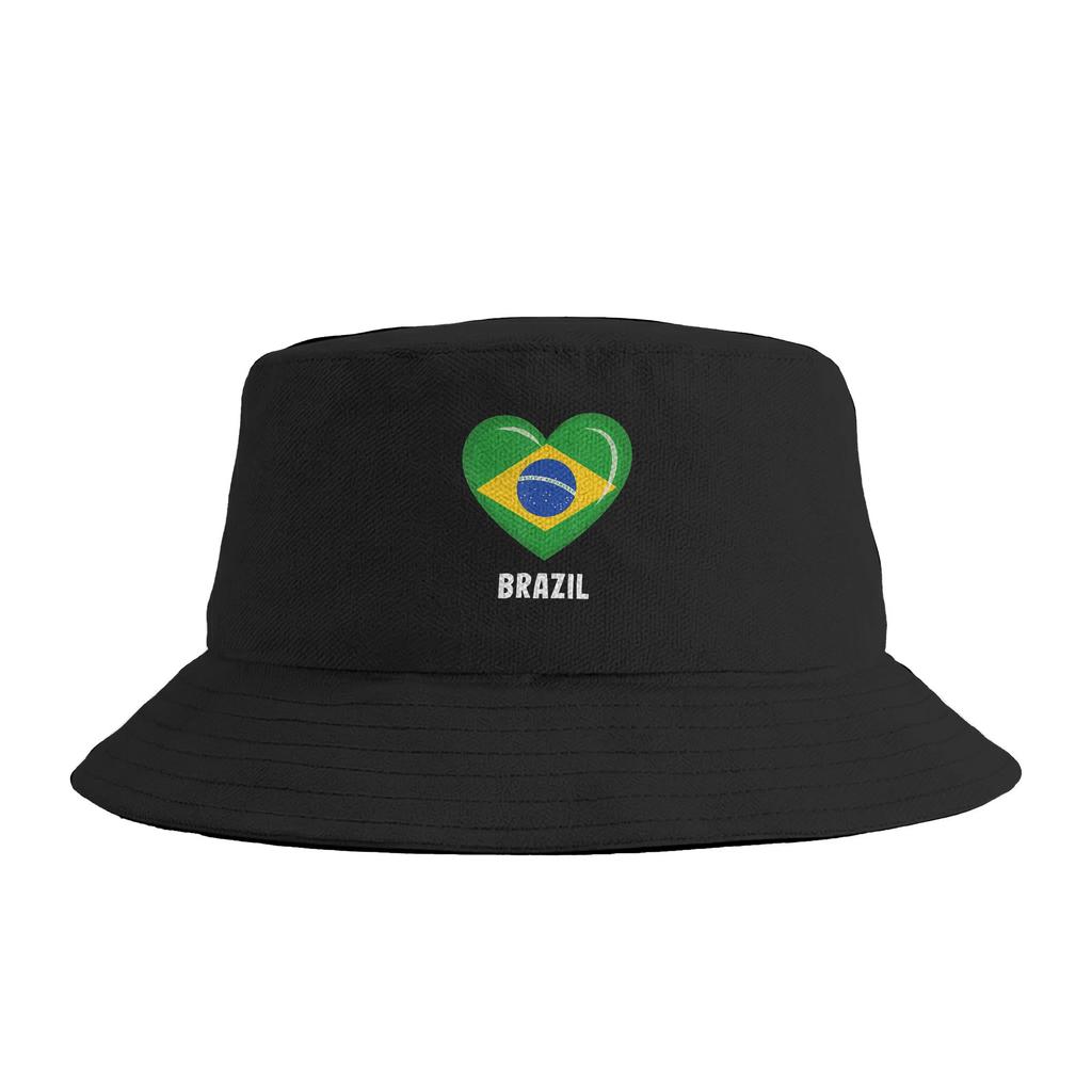 Brazil Brazilian Flag Brasil Graphic Bucket Hat  Hip Hop FisherUnisex Caps Breathable Fishing Sun Hats For Couple Funny Design Cap