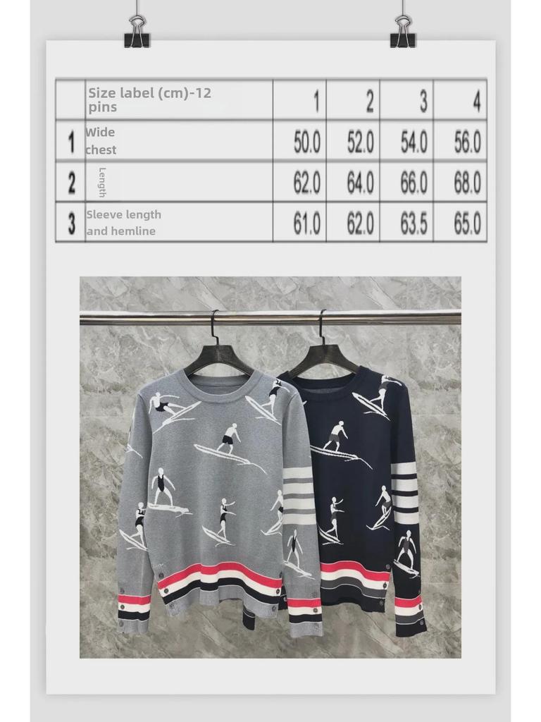 Унисекс свитер шерстяной жаккардовой вязки для серфинга на осень/зиму