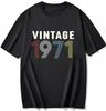 cotton  100% Men's And Women's Birthday Short Sleeve T-Shirt Digital Print 1960-1999 Pattern Congratulating Letter Tee Birthday